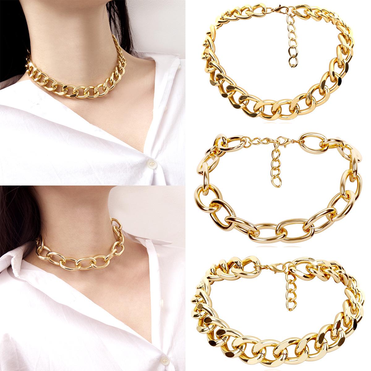 Simple and exaggerated thick chain necklace necklace, retro chain single-layer versatile necklace for women
Simple and exaggerated thick chain necklace necklace, retro chain single-layer versatile necklace for women