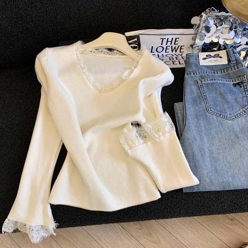 Женский трикотажный свитер с V-образным вырезом и длинными рукавами из высококачественного французского кружева - Осенний топ для внутреннего слоя One Size абрикосовый
Женский трикотажный свитер с V-образным вырезом и длинными рукавами из высококачественного французского кружева - Осенний топ для внутреннего слоя One Size абрикосовый