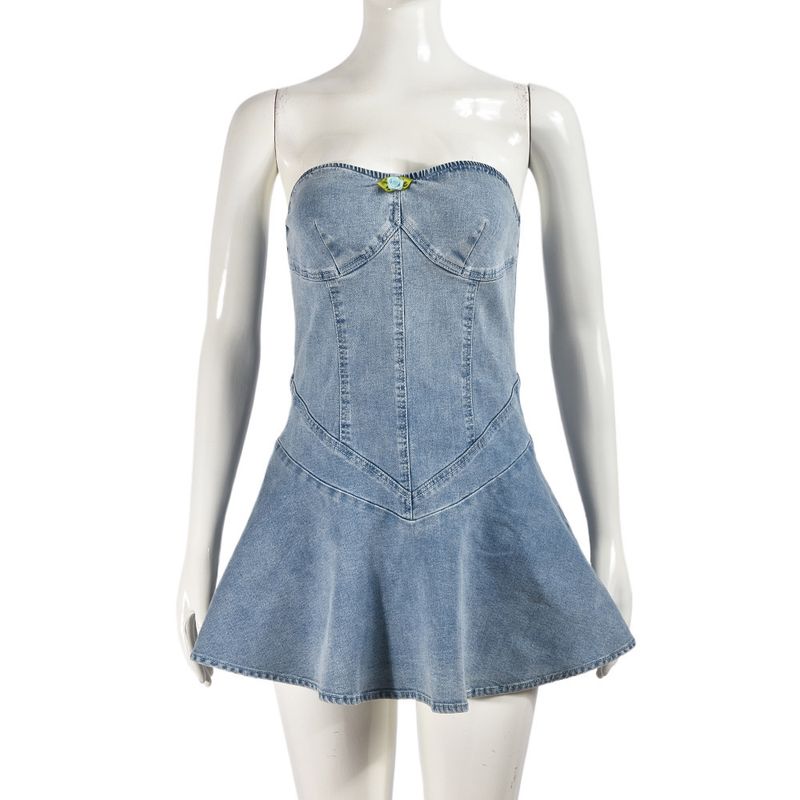 Wrap Chest and Slim Denim Stretch Skirt Denim Chest Wrap Dress 31777 Blue XL
Wrap Chest and Slim Denim Stretch Skirt Denim Chest Wrap Dress 31777 Blue XL