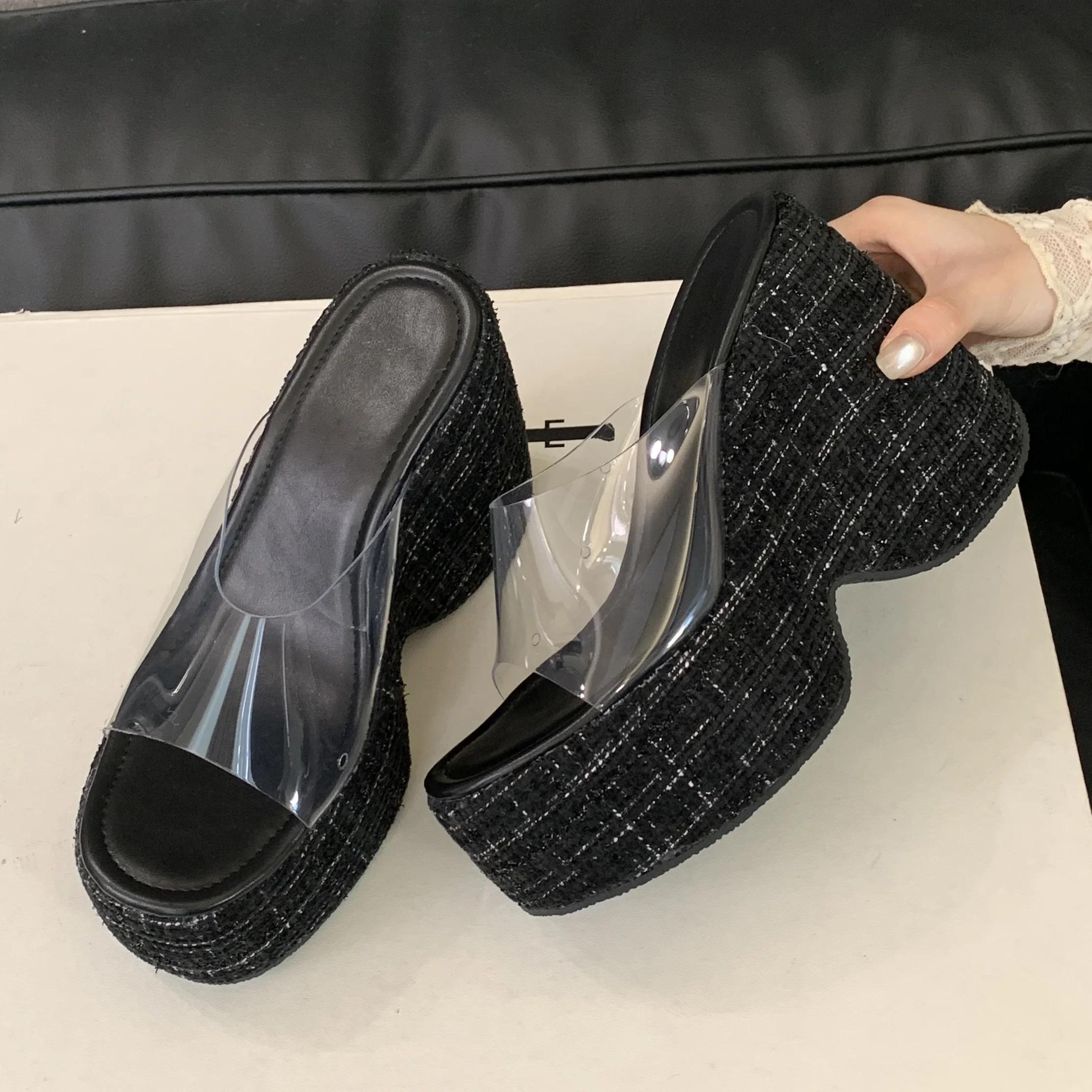 Eilyken PVC Transparen Open Toe Platform Wedges Women s Slippers Fashion High Heels Banquet Shoes 35 чёрный
Eilyken PVC Transparen Open Toe Platform Wedges Women s Slippers Fashion High Heels Banquet Shoes 35 чёрный