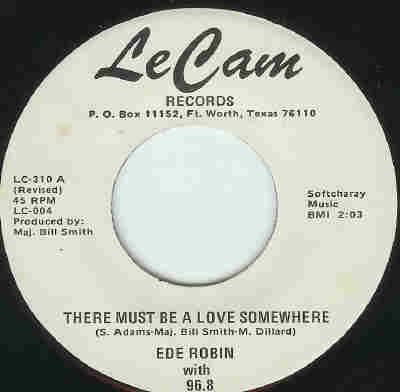 7inch Record EDE ROBIN, 96.8 - There Must Be A Love Somewhere LC310 Le Cam Records US Soul/Funk Used
7inch Record EDE ROBIN, 96.8 - There Must Be A Love Somewhere LC310 Le Cam Records US Soul/Funk Used