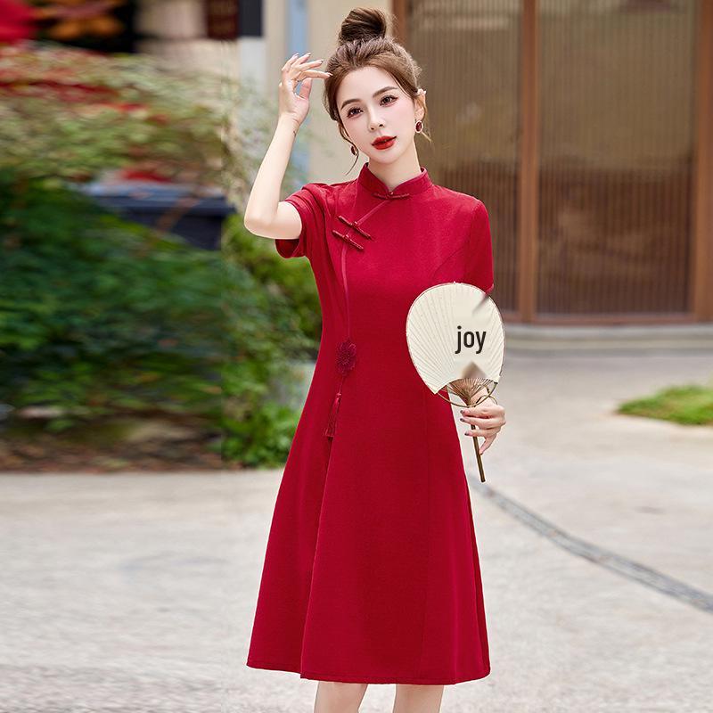 2025 Summer Women s Chinese Style Dress with Stand-up Collar and Tassel Appliqué - Style LX283 L (100-110 jin)
2025 Summer Women s Chinese Style Dress with Stand-up Collar and Tassel Appliqué - Style LX283 L (100-110 jin)