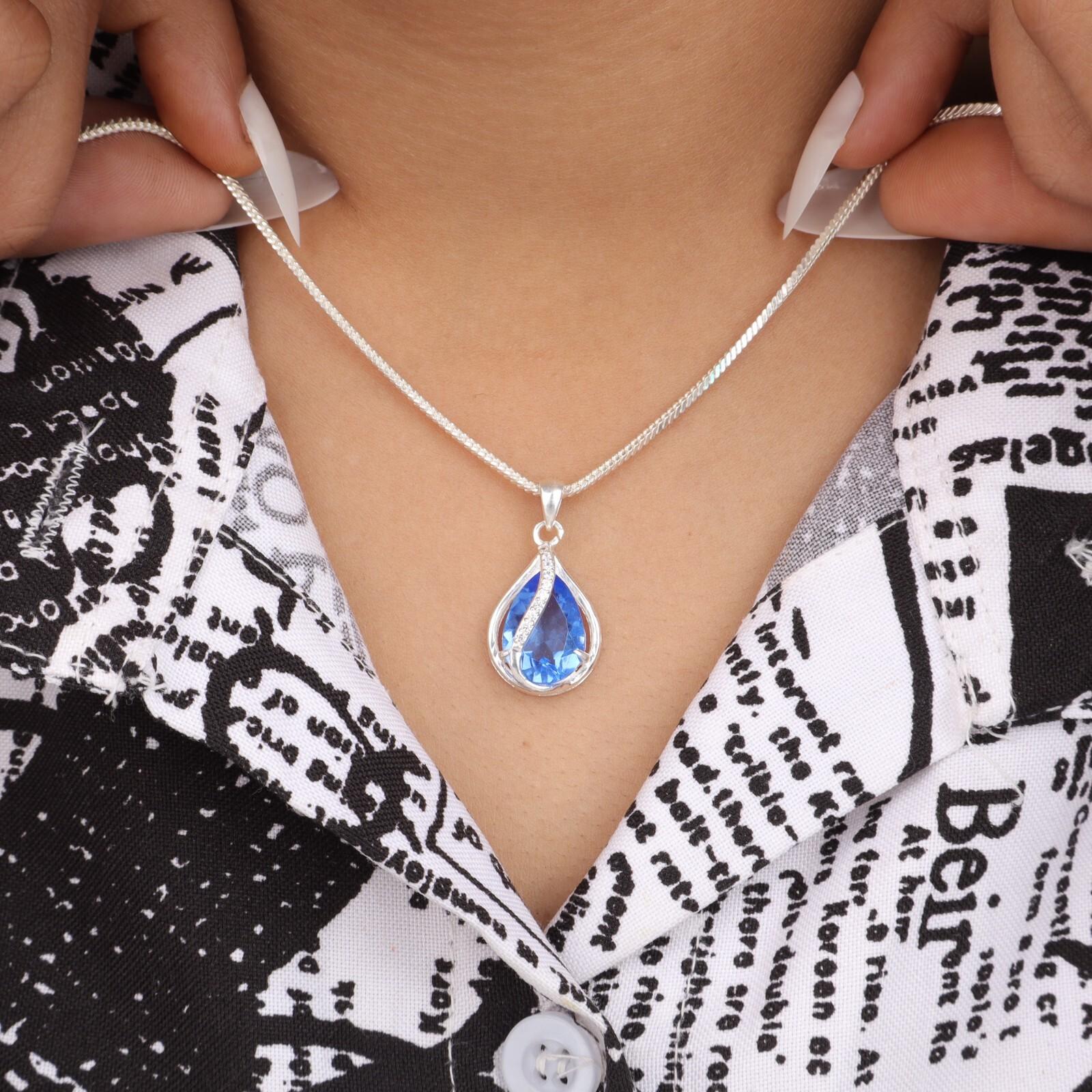 Natural Tanzanite Gemstone Zircon Pendant 925 Solid Silver Jewelry Women Gift CZP-7-18
Natural Tanzanite Gemstone Zircon Pendant 925 Solid Silver Jewelry Women Gift CZP-7-18