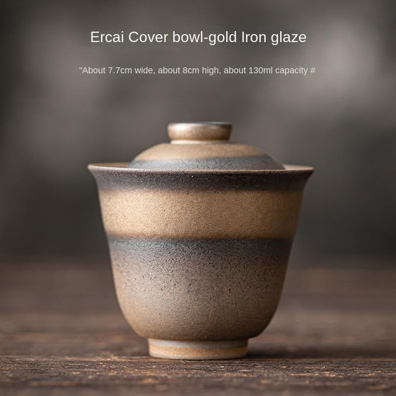 Porcelain Gaiwan Gilding Iron Glaze Kung Fu Tea Set Single Tea Brewing Bowl Ancient Early Burning Handmade Tea Making Device
Porcelain Gaiwan Gilding Iron Glaze Kung Fu Tea Set Single Tea Brewing Bowl Ancient Early Burning Handmade Tea Making Device