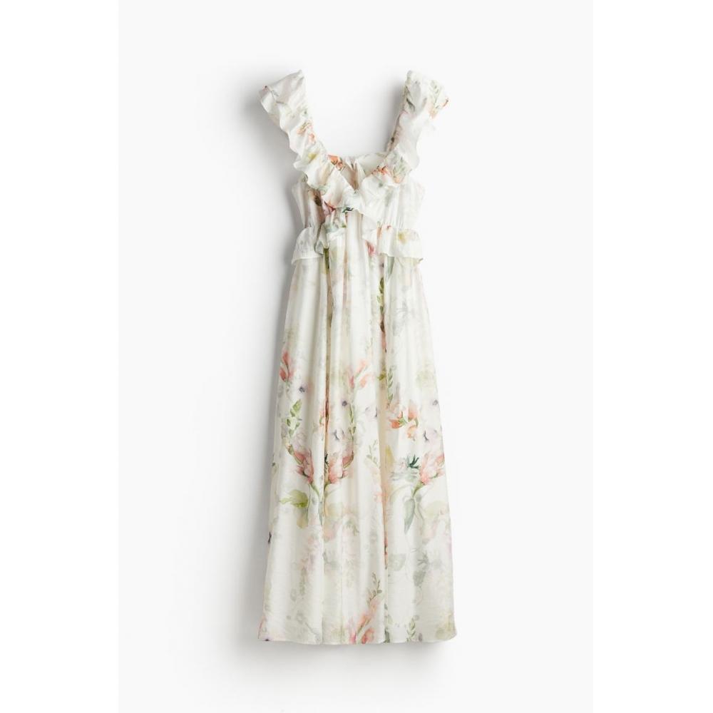 Платье миди с оборкой HM белое с цветочным принтом
Платье миди с оборкой HM белое с цветочным принтом