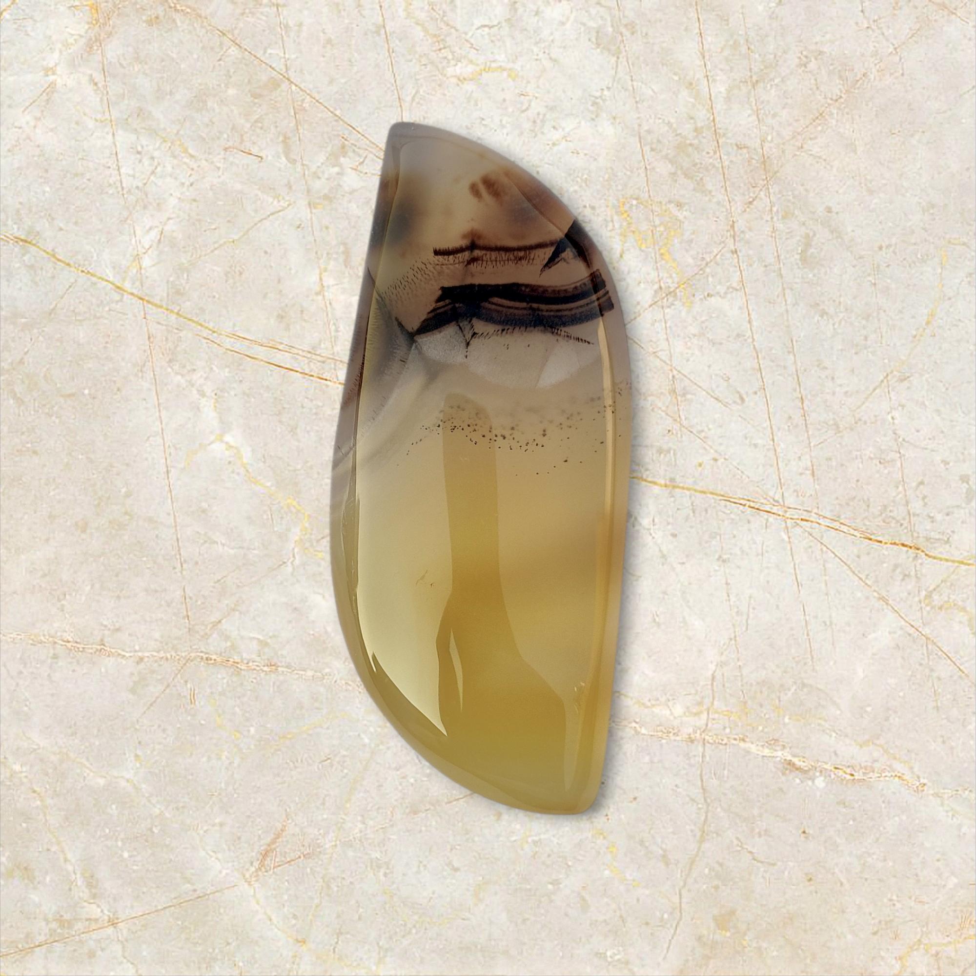 Fancy Shape for Pendent Making Natural Turkish Stick Agate Cabochon Gemstone, 45.80 Carat, 44x17x5 MM Size Cabochon. 45.80 Carat, 44x17x5 MM
Fancy Shape for Pendent Making Natural Turkish Stick Agate Cabochon Gemstone, 45.80 Carat, 44x17x5 MM Size Cabochon. 45.80 Carat, 44x17x5 MM