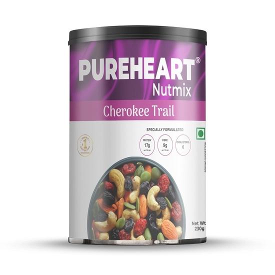 Pureheart Cherokee Premium Trail Mix | An Eclectic Mix of 8 Healthy Superfoods Nuts- Cashews, Almonds, Pistachio | Reusable Jar (230gm) 230GM
Pureheart Cherokee Premium Trail Mix | An Eclectic Mix of 8 Healthy Superfoods Nuts- Cashews, Almonds, Pistachio | Reusable Jar (230gm) 230GM
