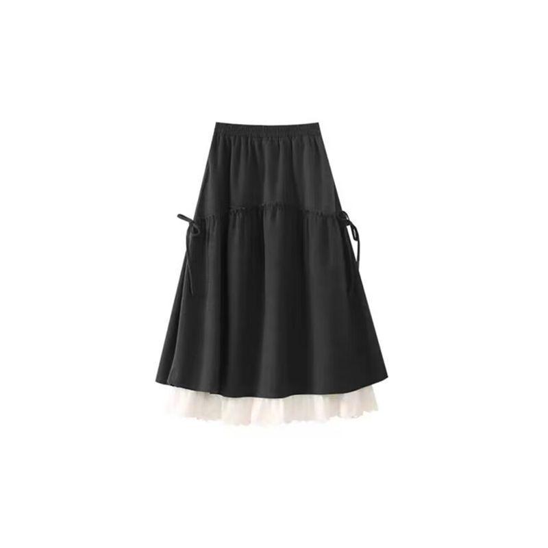 Korean-Style Sweet Lace Trim Patchwork Midi Skirt - Autumn/Winter A-line Retro High-Waist for Women S (suggested 85-95 jin)
Korean-Style Sweet Lace Trim Patchwork Midi Skirt - Autumn/Winter A-line Retro High-Waist for Women S (suggested 85-95 jin)