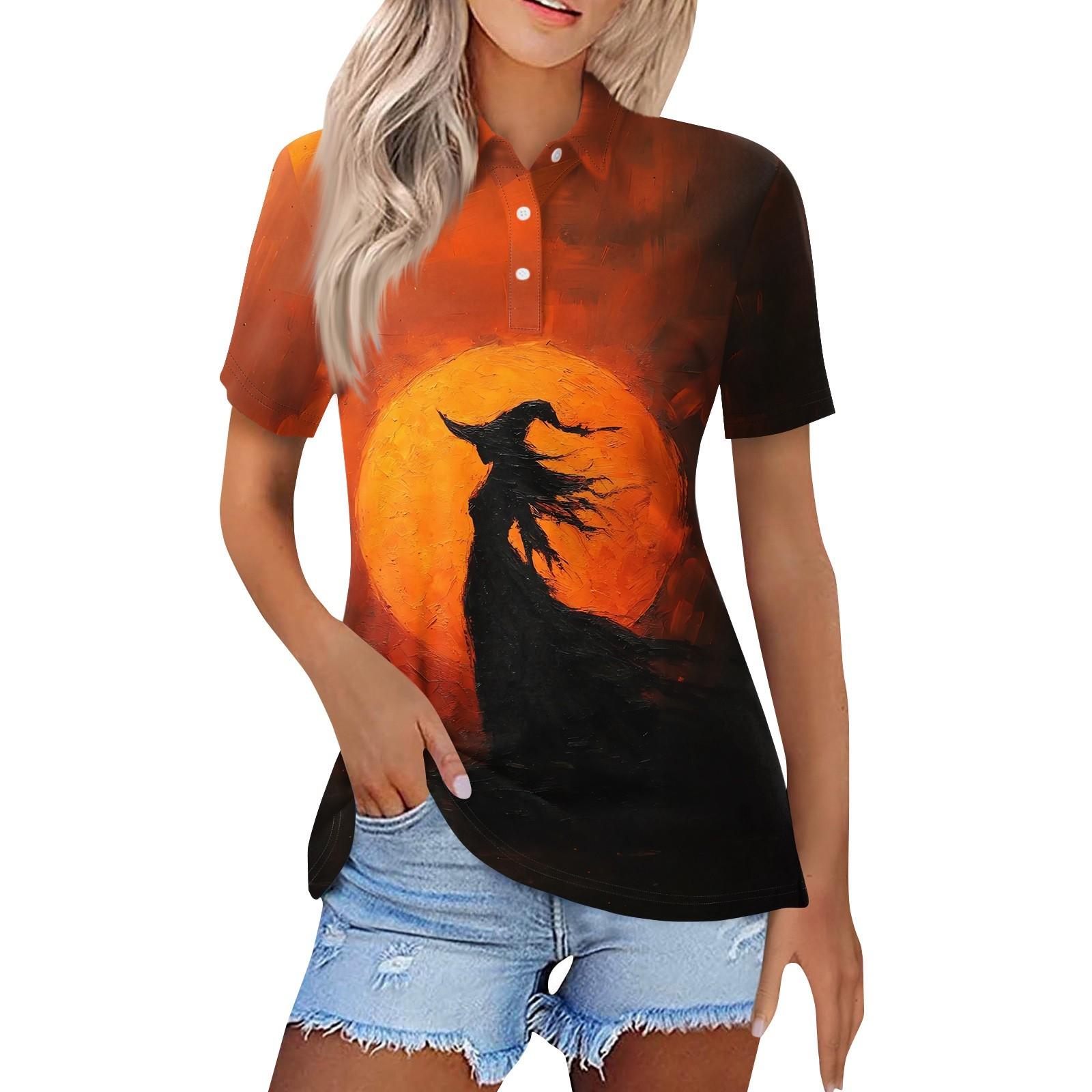 Женская модная повседневная рубашка с лацканами и короткими рукавами с принтом на Хэллоуин, женские топы на пуговицах S оранжевый
Женская модная повседневная рубашка с лацканами и короткими рукавами с принтом на Хэллоуин, женские топы на пуговицах S оранжевый