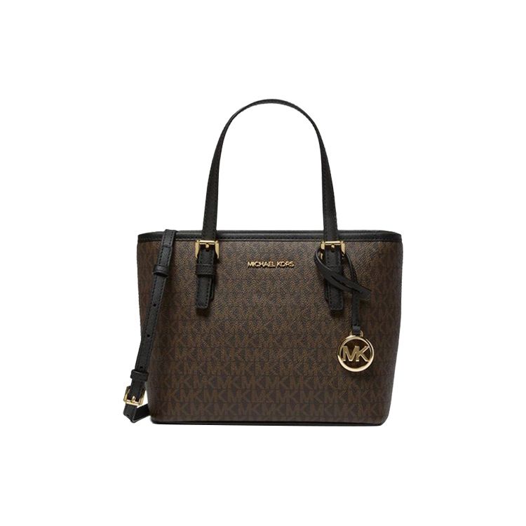 Michael Kors Mk Jet Set Monogram Color Block Coated Canvas And Leather Trim Tote Bag Shopping Bag Shoulder Crossbody Handbag Mini 35T9GTVT0B-BROWN-BLK Mini
Michael Kors Mk Jet Set Monogram Color Block Coated Canvas And Leather Trim Tote Bag Shopping Bag Shoulder Crossbody Handbag Mini 35T9GTVT0B-BROWN-BLK Mini