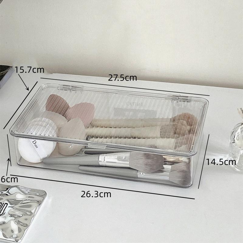 Настольный ящик для хранения Прозрачный настольный канцелярский ящик Ящик для хранения ручного счета Большой вместимости Ящик-органайзер для косметики 27.5*15.7*6cm
Настольный ящик для хранения Прозрачный настольный канцелярский ящик Ящик для хранения ручного счета Большой вместимости Ящик-органайзер для косметики 27.5*15.7*6cm