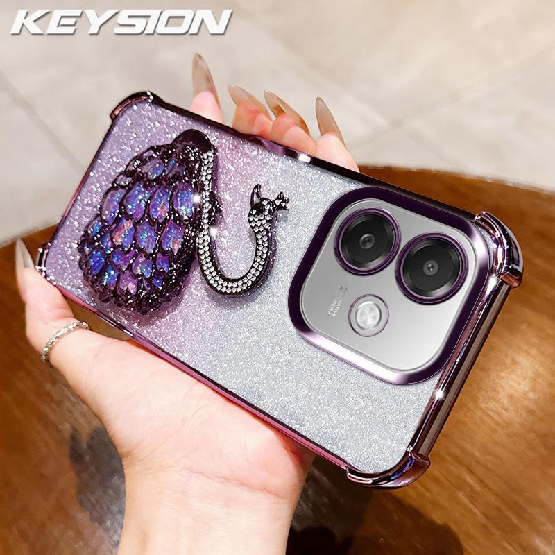 KEYSION Протиударний чохол з покриттям для телефону OPPO A3 A3X 5G Прозорий ТПУ Блискучий Оздоблений Лебедем Підставка Задня кришка для OPPO A5i for OPPO A5i фіолетовий
KEYSION Протиударний чохол з покриттям для телефону OPPO A3 A3X 5G Прозорий ТПУ Блискучий Оздоблений Лебедем Підставка Задня кришка для OPPO A5i for OPPO A5i фіолетовий