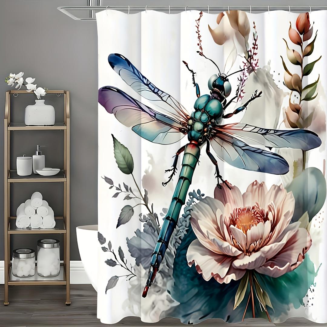 1Pc Floral Dragonfly Shower Curtain Set - Art Pattern, Polyester, 70.8X70.8 Inches, 12 Hooks, Elegant Bathroom Decor W60H190(CM)-1 Pcs
1Pc Floral Dragonfly Shower Curtain Set - Art Pattern, Polyester, 70.8X70.8 Inches, 12 Hooks, Elegant Bathroom Decor W60H190(CM)-1 Pcs