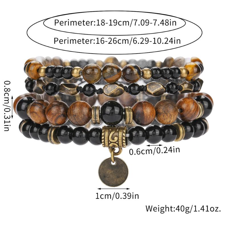 4Pcs Retro Minimalist Beaded Bracelet Set For Men Hematite Onyx Tiger Eyes Stone Braclet Leisure Jewelry Gift Accessories
4Pcs Retro Minimalist Beaded Bracelet Set For Men Hematite Onyx Tiger Eyes Stone Braclet Leisure Jewelry Gift Accessories