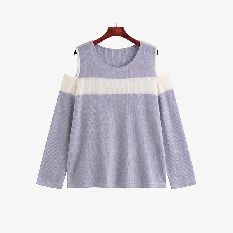 Plus Size Off-the-Shoulder Color Block Knit Top - 2025 Autumn Casual Style фиолетовый
Plus Size Off-the-Shoulder Color Block Knit Top - 2025 Autumn Casual Style фиолетовый
