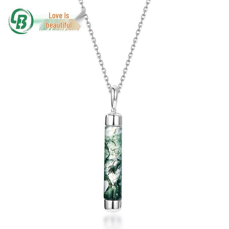 Stylish Minimalist Green Moss Agate Pendant Necklace in S925 Sterling Silver for Women S925 Silver
Stylish Minimalist Green Moss Agate Pendant Necklace in S925 Sterling Silver for Women S925 Silver