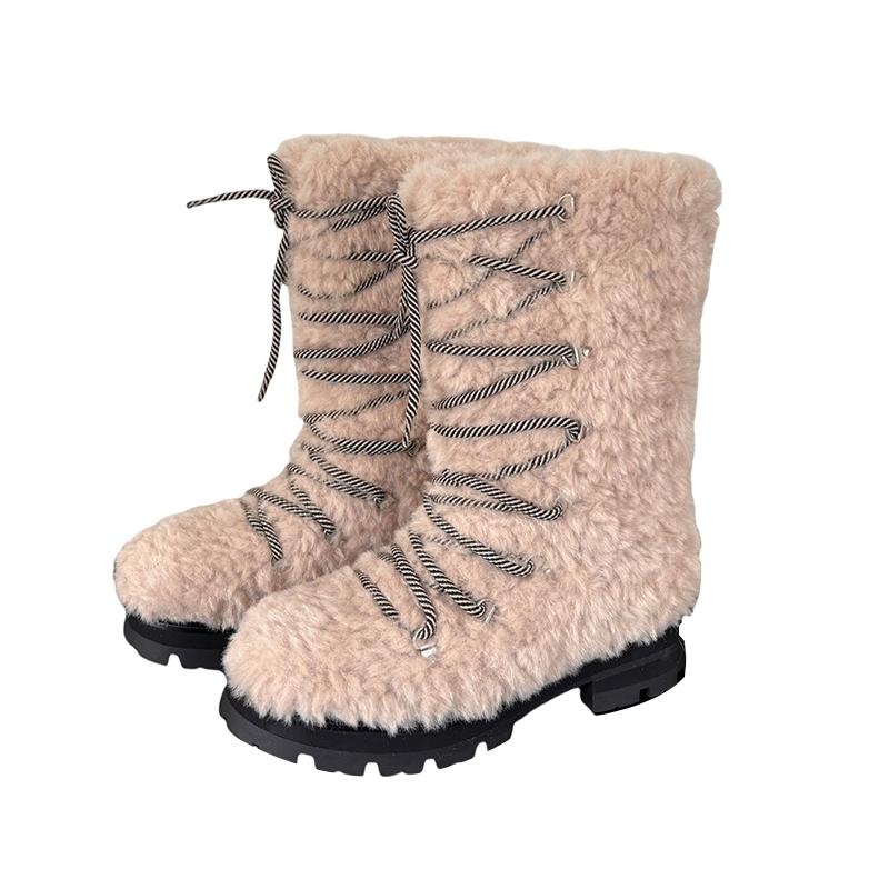 Hairy lace-up snow boots for women s 2025 winter new thick-soled heightened piled thickened warm snow cotton 40 абрикосовий
Hairy lace-up snow boots for women s 2025 winter new thick-soled heightened piled thickened warm snow cotton 40 абрикосовий
