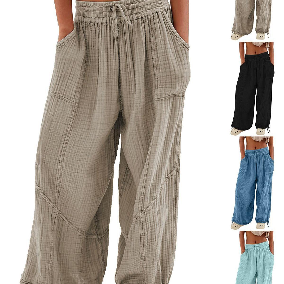 Beach Linen Pants Women s Wide-leg Harem Pants High Waist Button Drawstring Loose Plus Size Pants with Pockets XXXL чёрный
Beach Linen Pants Women s Wide-leg Harem Pants High Waist Button Drawstring Loose Plus Size Pants with Pockets XXXL чёрный