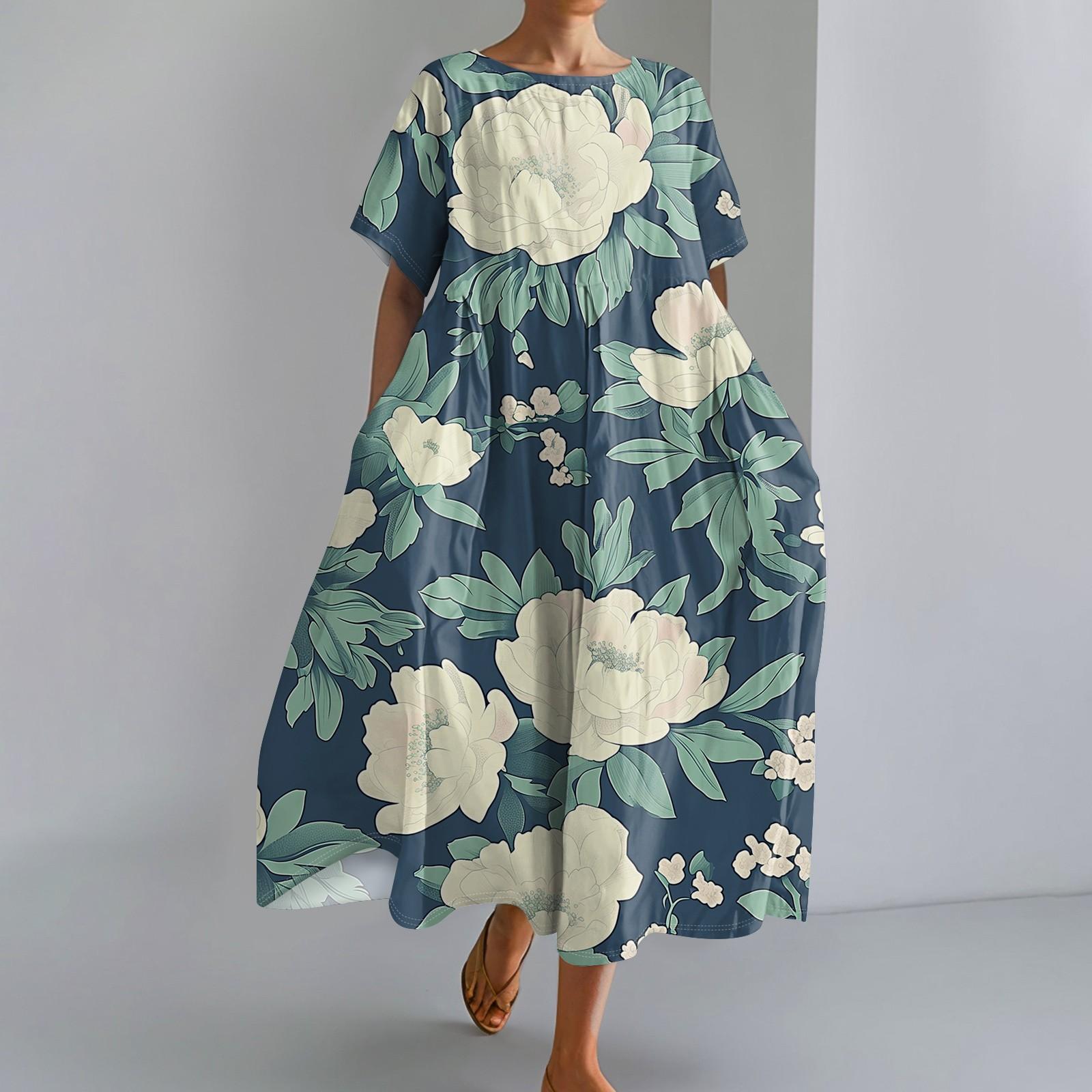 Женское модное платье с круглым вырезом и короткими рукавами с градиентным принтом и свободным подолом XXXL
Женское модное платье с круглым вырезом и короткими рукавами с градиентным принтом и свободным подолом XXXL