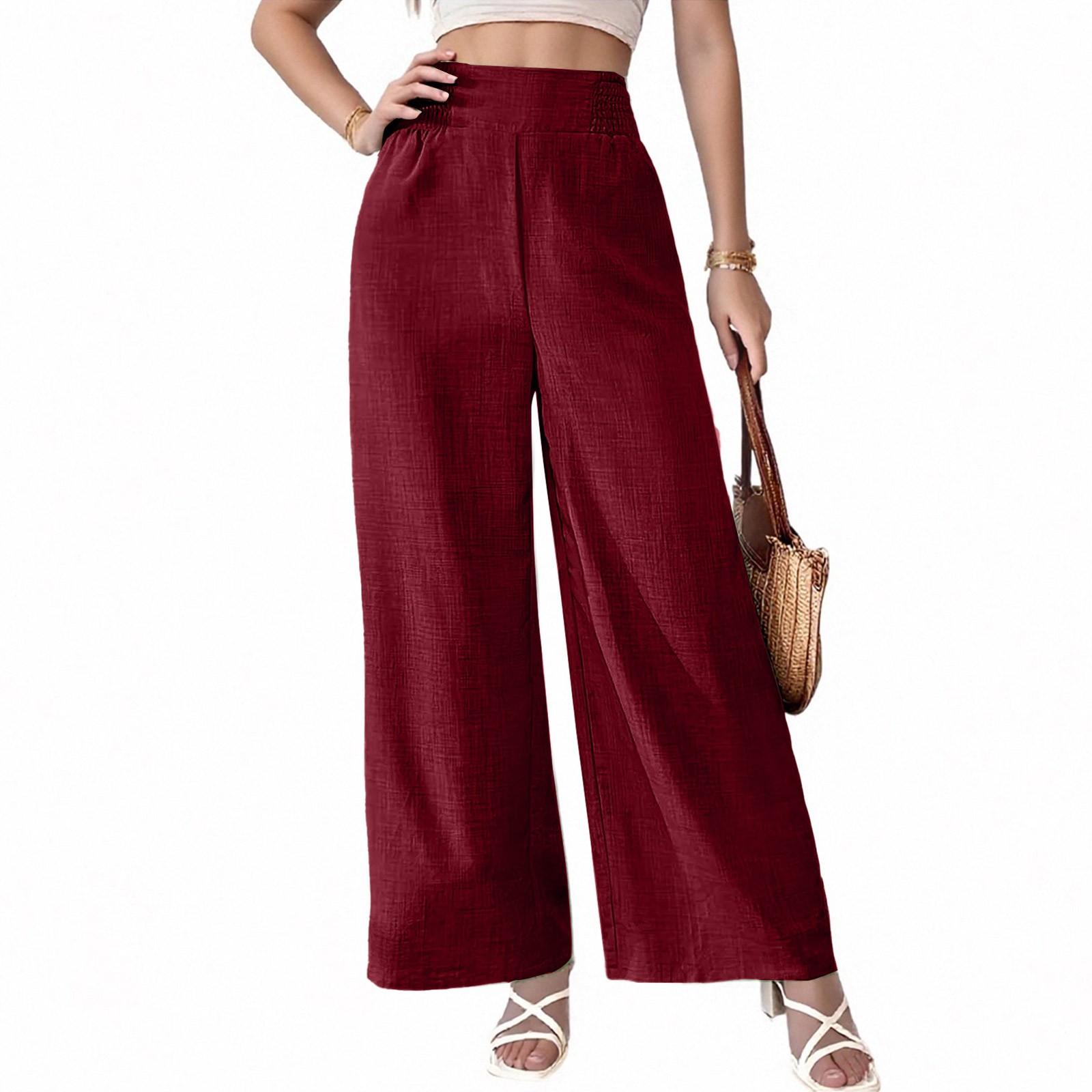 Женские летние брюки с широкими штанинами - Легкие дышащие брюки свободного кроя XL винный
Женские летние брюки с широкими штанинами - Легкие дышащие брюки свободного кроя XL винный