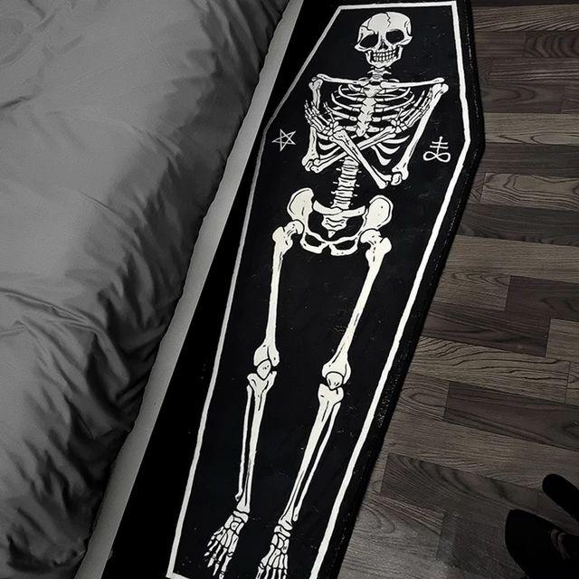 Gothic Skeleton Cross Black Carpet Halloween Theme Decoration Bedroom Bedside Rug Floor Antiskid Living Room Foot Mat Easy Clean 50x120cm
Gothic Skeleton Cross Black Carpet Halloween Theme Decoration Bedroom Bedside Rug Floor Antiskid Living Room Foot Mat Easy Clean 50x120cm