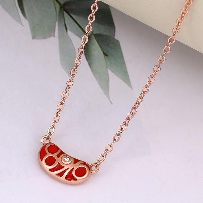 Steel Titanium Elegant Red Bean Pendant Necklace For Women With Design Sparkling Rose Gold Red
Steel Titanium Elegant Red Bean Pendant Necklace For Women With Design Sparkling Rose Gold Red