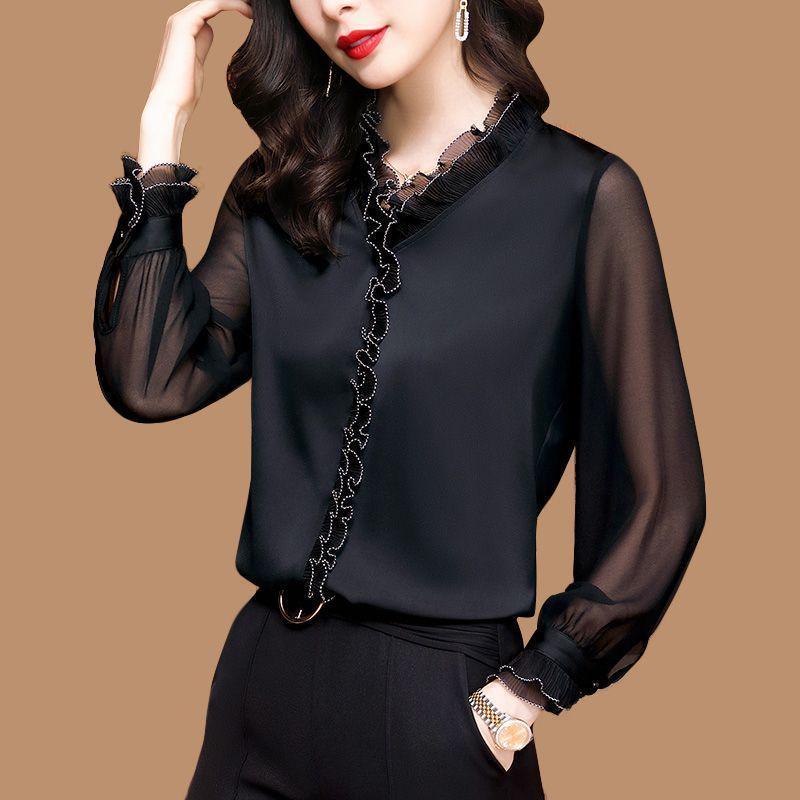 2025 Black Chiffon V-Neck Blouse: Women s Long Sleeve Loose Spring Shirt S (40-48 kg)
2025 Black Chiffon V-Neck Blouse: Women s Long Sleeve Loose Spring Shirt S (40-48 kg)
