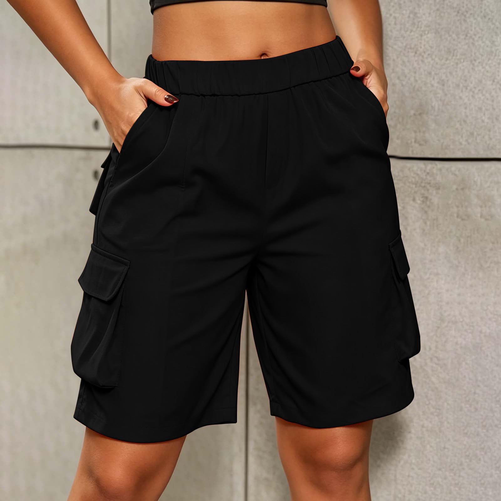 Women s High Waist Loose Fit Cargo Shorts with Pockets Wide Leg Outdoor Hiking Casual Summer Bottoms L чёрный
Women s High Waist Loose Fit Cargo Shorts with Pockets Wide Leg Outdoor Hiking Casual Summer Bottoms L чёрный