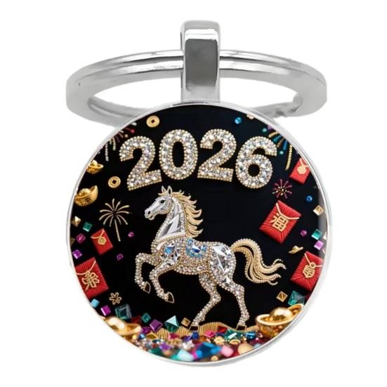 Year of Horse Keychain 2026 Zodiac Design Compact Good Luck Key Chain Pendant with Bells Metal Frame Holiday Decoration M
Year of Horse Keychain 2026 Zodiac Design Compact Good Luck Key Chain Pendant with Bells Metal Frame Holiday Decoration M