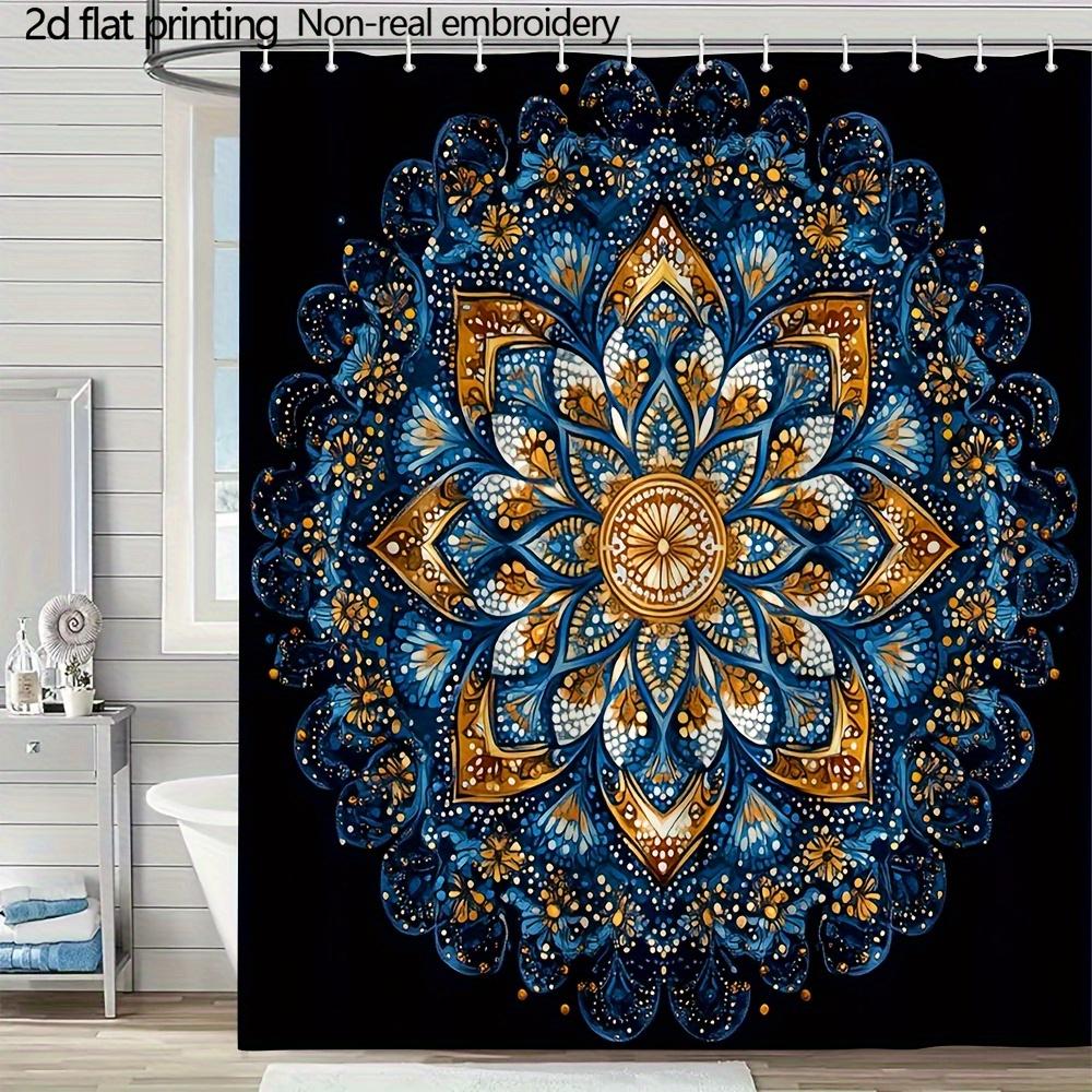 1Pc Mandala Letter Pattern Shower Curtain 70.8X 70.8Inch- Vibrant Blue Golden Black White Polyester Fiber Bathroom Decoration, W60H190(CM)-1 Pcs
1Pc Mandala Letter Pattern Shower Curtain 70.8X 70.8Inch- Vibrant Blue Golden Black White Polyester Fiber Bathroom Decoration, W60H190(CM)-1 Pcs