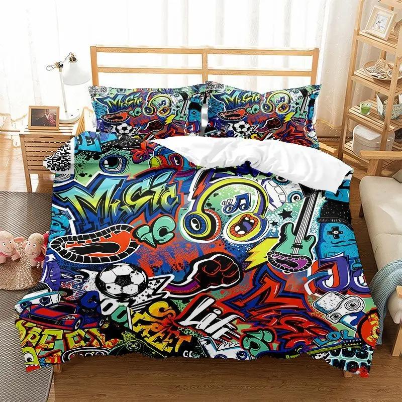 Hippie Graffiti Duvet Cover Set King Queen Size for Kids Boys Youth Polyester Comforter Cover Modern Street Art Bedspread Cover EU Single 135x200cm
Hippie Graffiti Duvet Cover Set King Queen Size for Kids Boys Youth Polyester Comforter Cover Modern Street Art Bedspread Cover EU Single 135x200cm