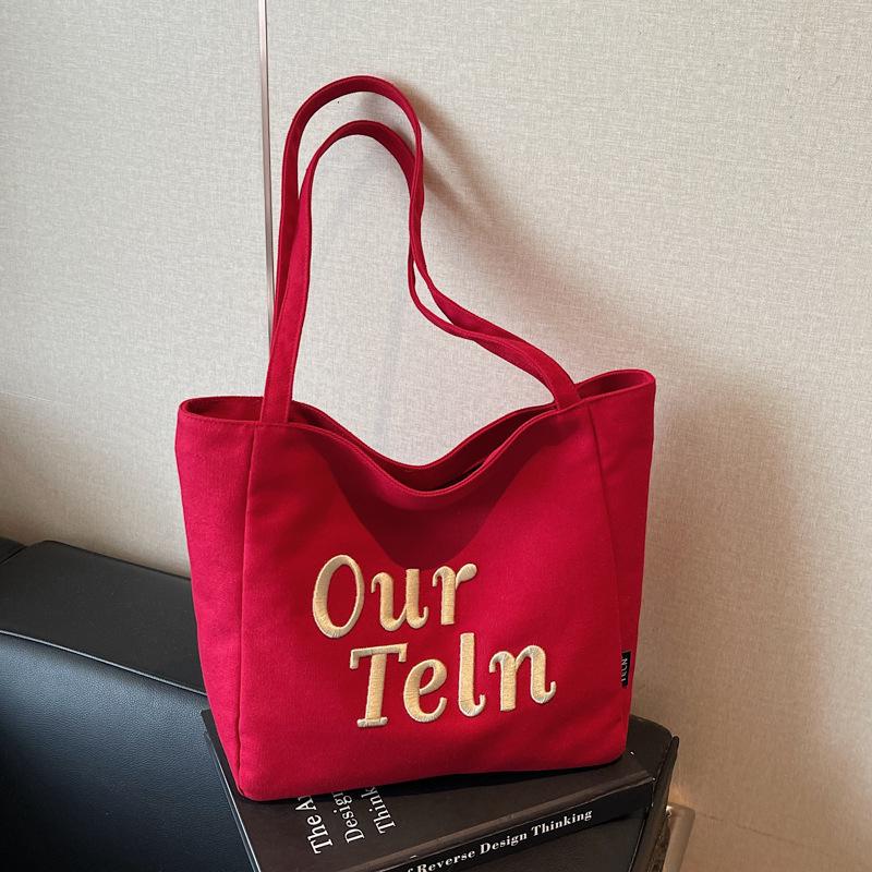 Холщовая сумка-тоут с 3D-вышивкой в корейском стиле - Большая вместительная сумка на плечо для свежих покупок 37cm*13cm*28cm вино красного
Холщовая сумка-тоут с 3D-вышивкой в корейском стиле - Большая вместительная сумка на плечо для свежих покупок 37cm*13cm*28cm вино красного