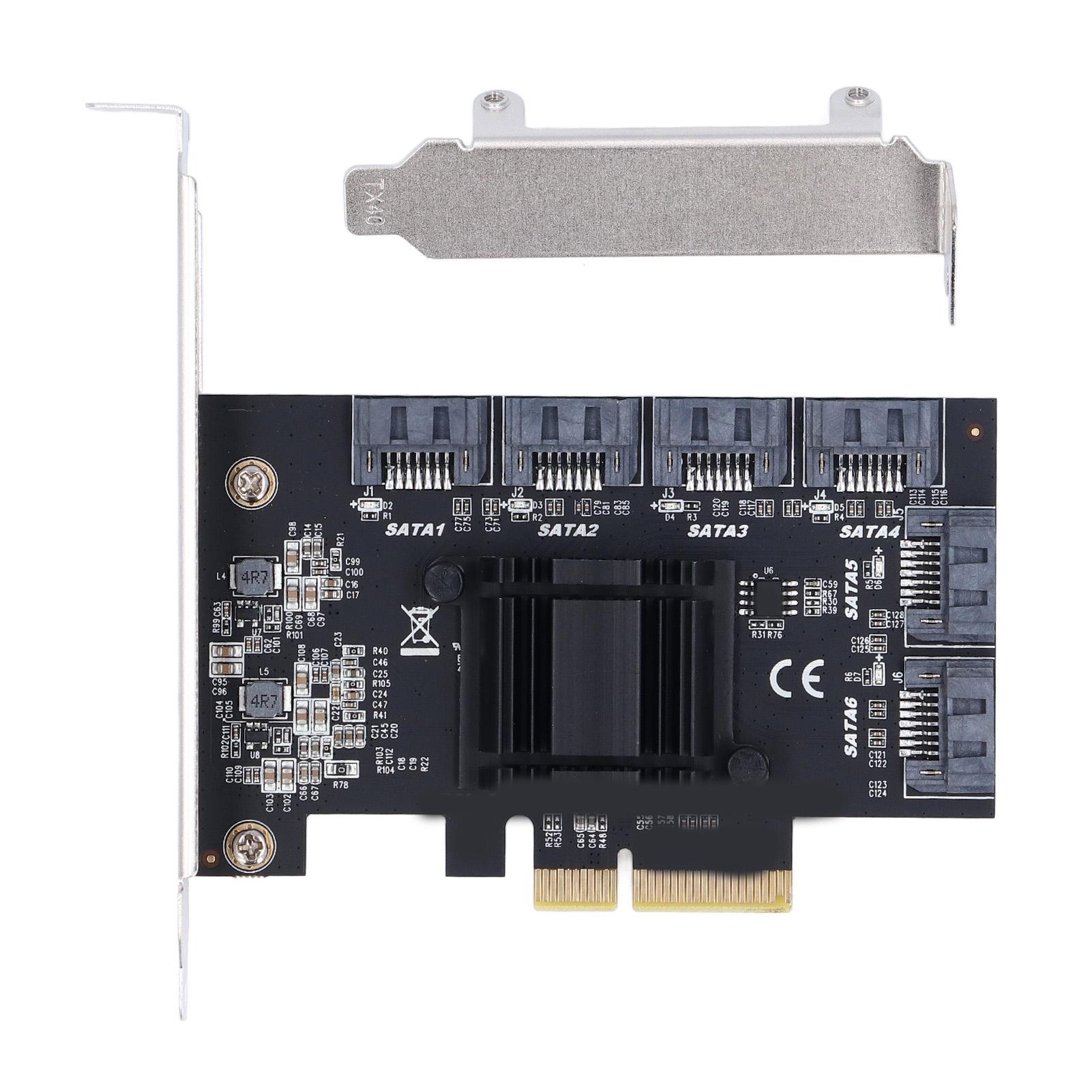 PCIe 3.0 X4 to SATA 3 Adapter Card High Speed PCI Express to 6 Port SATA 3 Expansion Card for Single layer arrangement
PCIe 3.0 X4 to SATA 3 Adapter Card High Speed PCI Express to 6 Port SATA 3 Expansion Card for Single layer arrangement