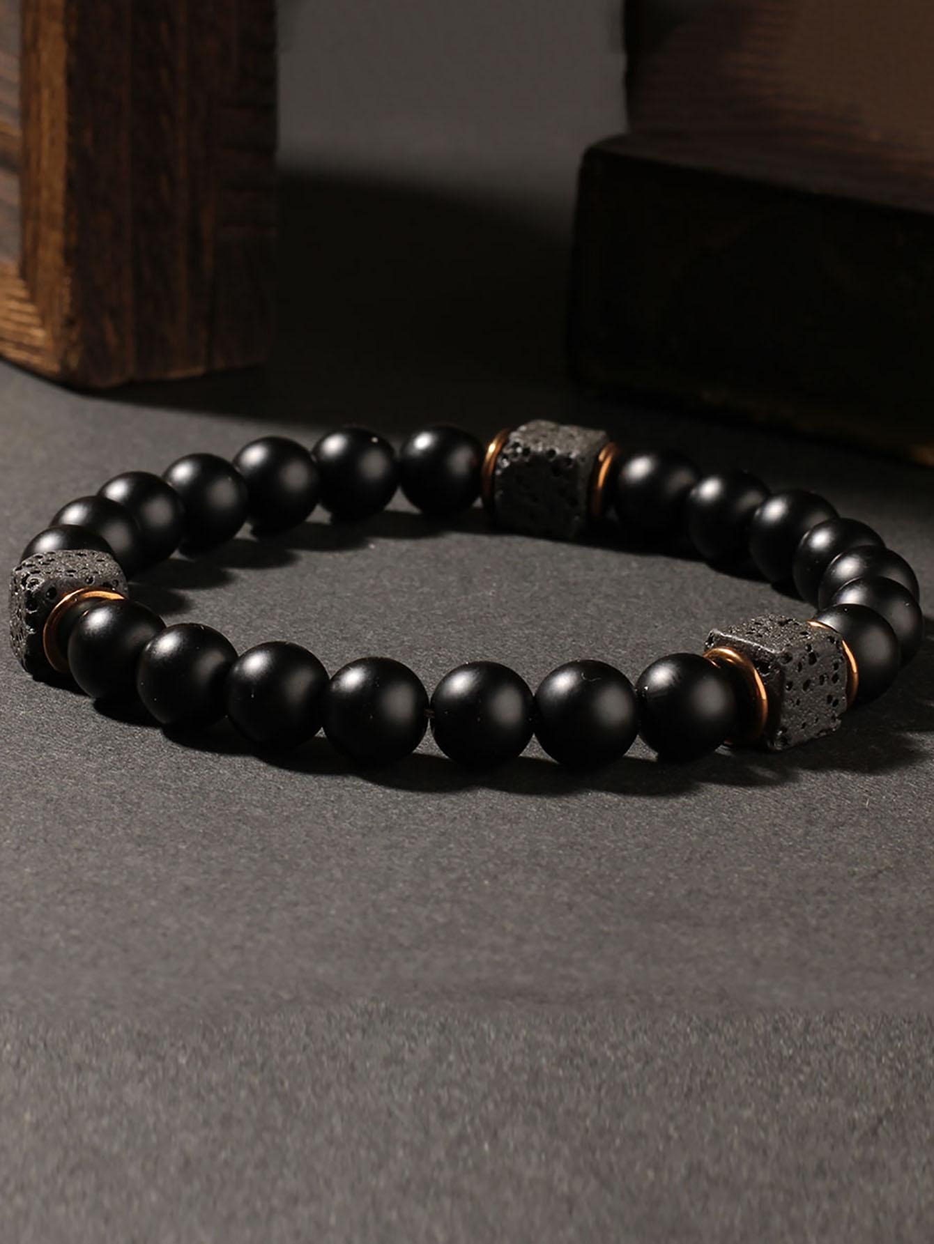 Creative square Volcanic stone Round men s bracelets autum black braclets brother Christmas scene accessories pulseras hombre
Creative square Volcanic stone Round men s bracelets autum black braclets brother Christmas scene accessories pulseras hombre