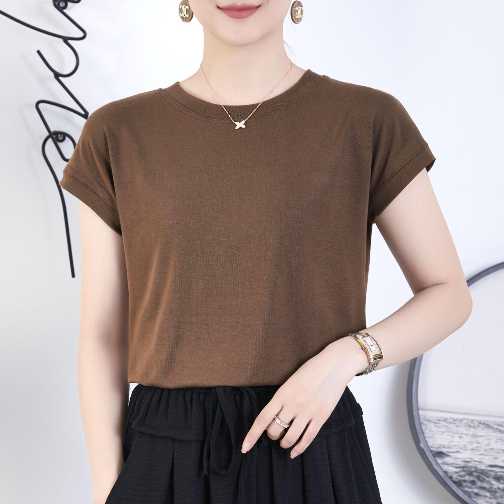 Женская летняя футболка с рукавами «летучая мышь» — однотонная, с круглым вырезом, свободный крой, универсальный повседневный стиль XXL (125-135 jin)
Женская летняя футболка с рукавами «летучая мышь» — однотонная, с круглым вырезом, свободный крой, универсальный повседневный стиль XXL (125-135 jin)