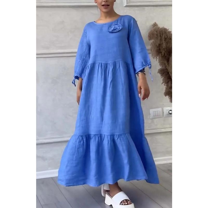 Летнее женское повседневное платье с круглым вырезом, плиссировкой, длинными рукавами, завязками на спине и шнуровкой S синий
Летнее женское повседневное платье с круглым вырезом, плиссировкой, длинными рукавами, завязками на спине и шнуровкой S синий