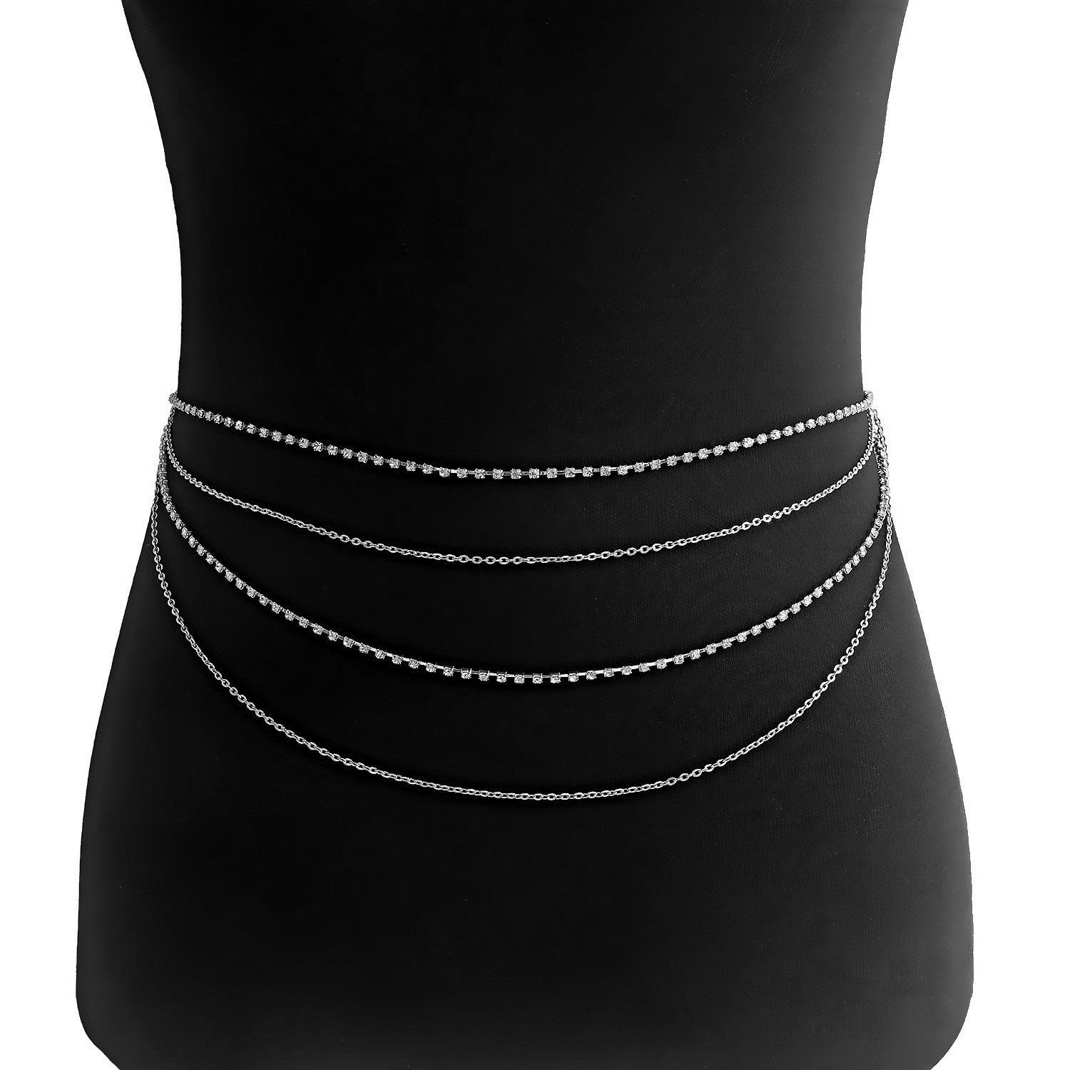 Sweet cool metal punk geometric belt body chain, retro diamond claw chain versatile waist chain
Sweet cool metal punk geometric belt body chain, retro diamond claw chain versatile waist chain