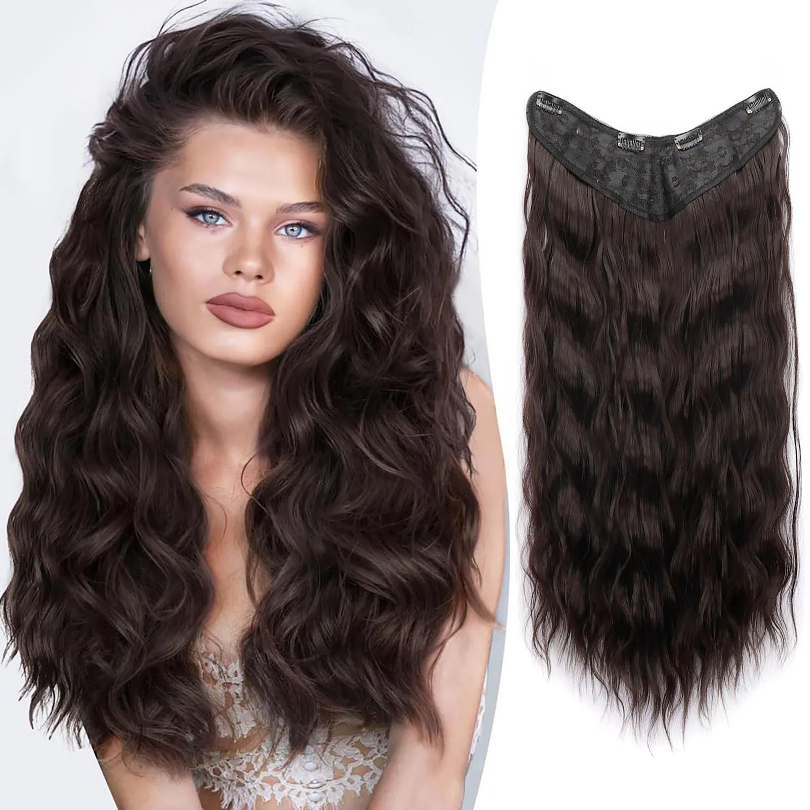 Jeedou Synthetic Long Deep Wavy Hair Extension V-Shape One-Piece Clip-In Hairpiece with 4 Clips Brown Color for Girls
Jeedou Synthetic Long Deep Wavy Hair Extension V-Shape One-Piece Clip-In Hairpiece with 4 Clips Brown Color for Girls