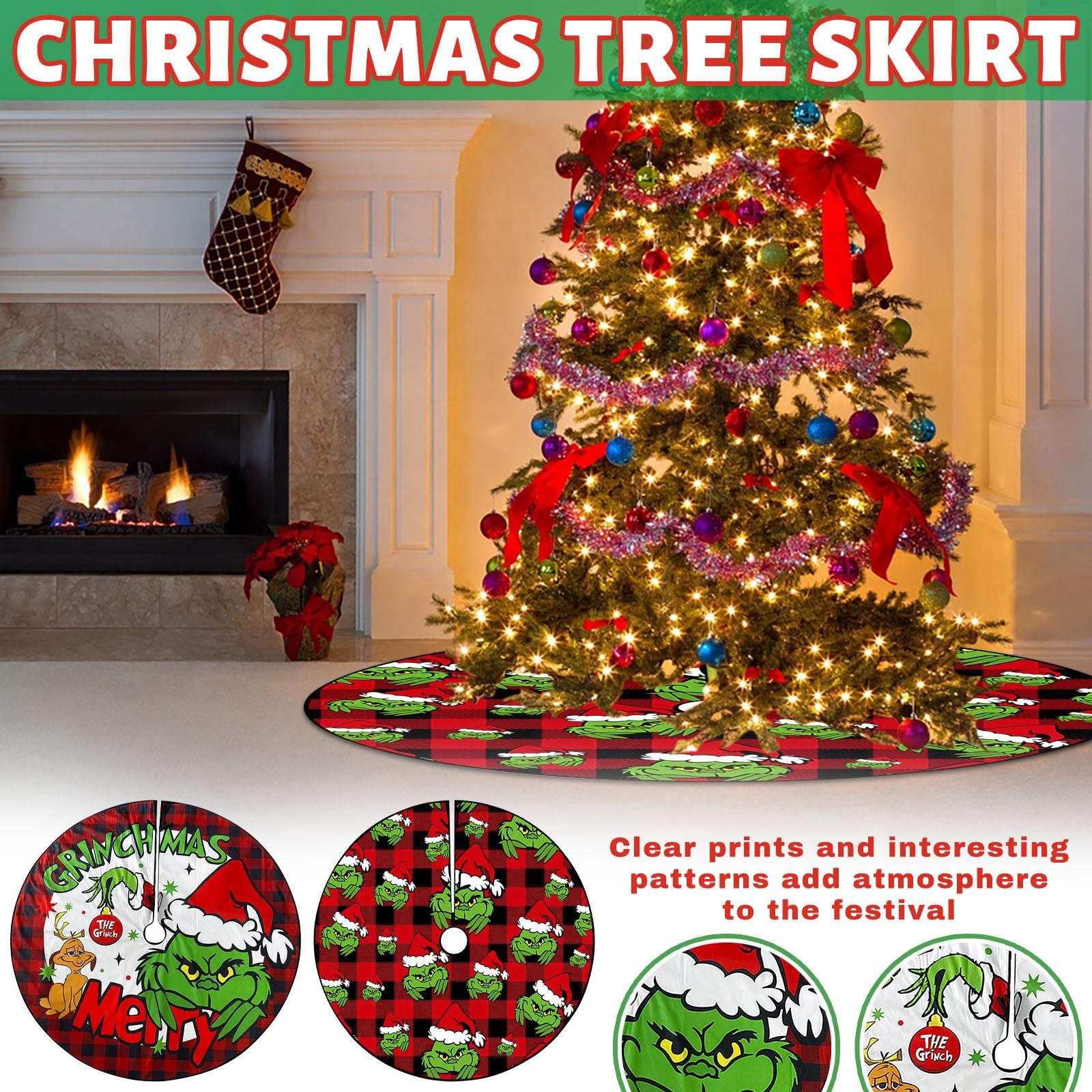 Christmas Tree Skirt,Red & Green Merry Christmas Tree Skirt Collar, Soft Xmas Holiday Decoration
Christmas Tree Skirt,Red & Green Merry Christmas Tree Skirt Collar, Soft Xmas Holiday Decoration