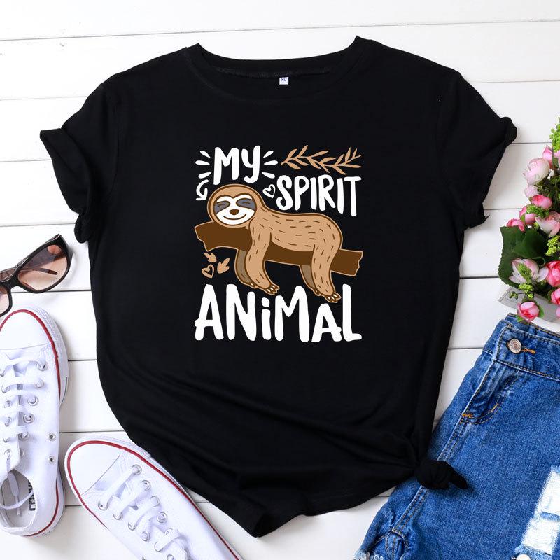 MY SPIRIT ANIMAL Sloth Print Women T Shirt Short Sleeve O Neck Loose Women Tshirt Ladies Tee Shirt Tops Clothes Camisetas Mujer XXXL темно-синього кольору
MY SPIRIT ANIMAL Sloth Print Women T Shirt Short Sleeve O Neck Loose Women Tshirt Ladies Tee Shirt Tops Clothes Camisetas Mujer XXXL темно-синього кольору