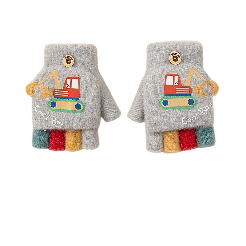1 Pair Kids Boys Girls Cartoon Excavator Half Finger Flip Cover Winter Warm Gloves, Toddler Outdoor Knitted Cold-Proof Mittens сірий
1 Pair Kids Boys Girls Cartoon Excavator Half Finger Flip Cover Winter Warm Gloves, Toddler Outdoor Knitted Cold-Proof Mittens сірий