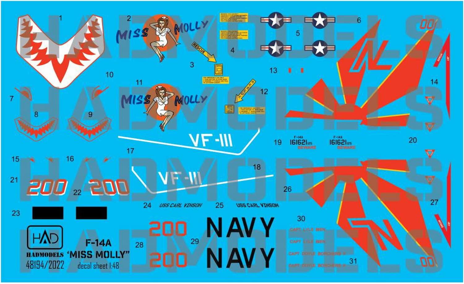 Пластиковая модель HAD Models US Navy Grumman Tomcat Sundowners Miss Morrie 2022 Edition 1/48 F-14A VF-111 (для Тамии) HAD48194-2022
Пластиковая модель HAD Models US Navy Grumman Tomcat Sundowners Miss Morrie 2022 Edition 1/48 F-14A VF-111 (для Тамии) HAD48194-2022