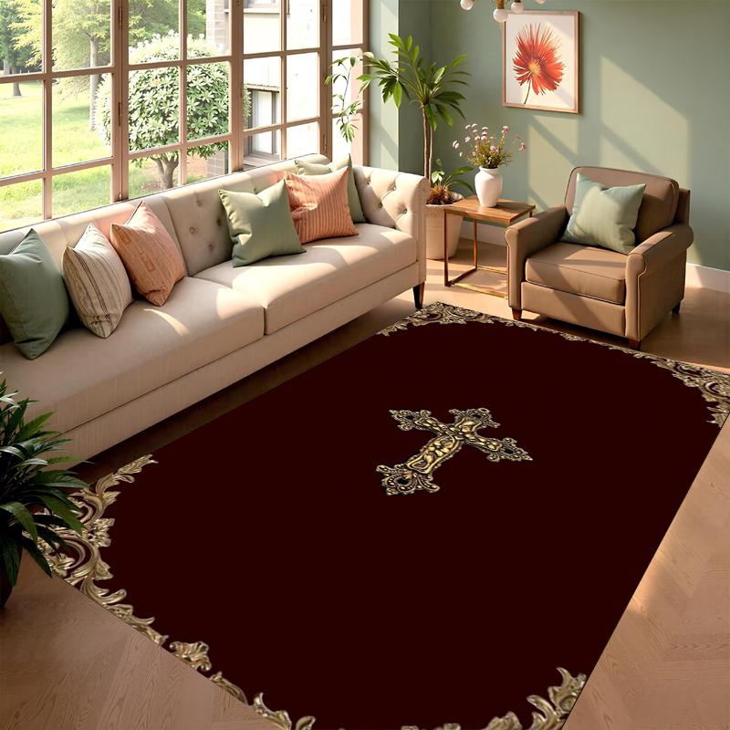 Vintage Gothic Ornate Cross Print Area Rug Soft Non-Slip Floor Carpet Religious Medieval Style Mat for Living Room Bedroom 40X60CM
Vintage Gothic Ornate Cross Print Area Rug Soft Non-Slip Floor Carpet Religious Medieval Style Mat for Living Room Bedroom 40X60CM