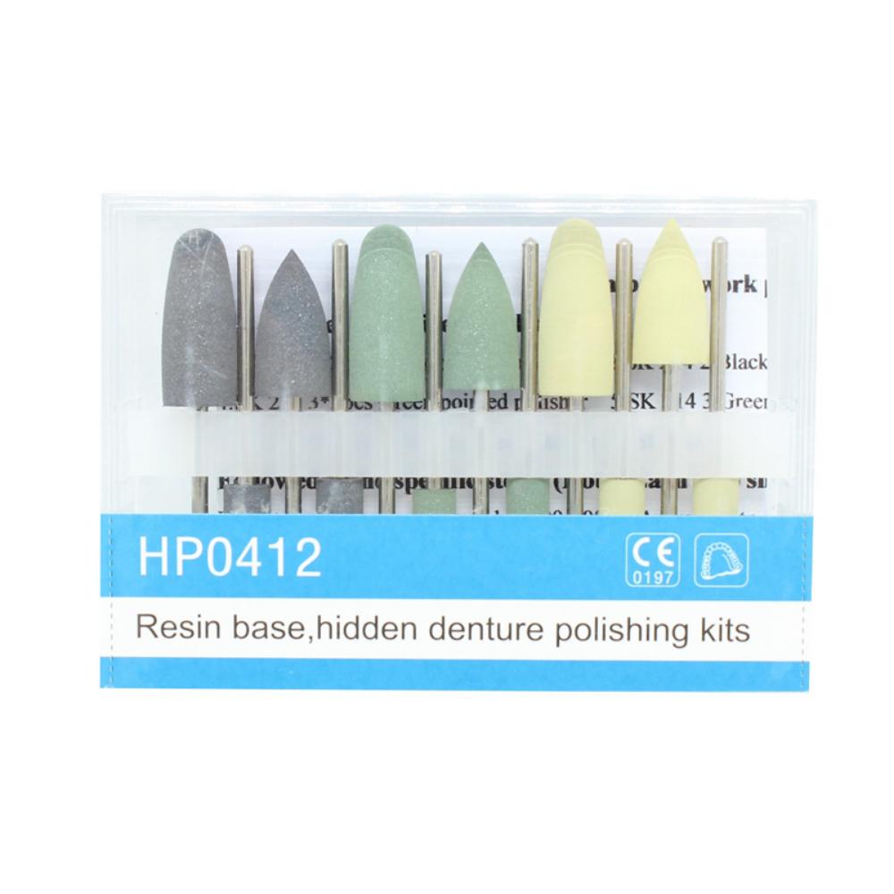 12pcs HP0412 Dental Polishing Burs, for Resin Base Denture Polishing, Low Speed Handpiece Kit, Professional Lab Tools
12pcs HP0412 Dental Polishing Burs, for Resin Base Denture Polishing, Low Speed Handpiece Kit, Professional Lab Tools