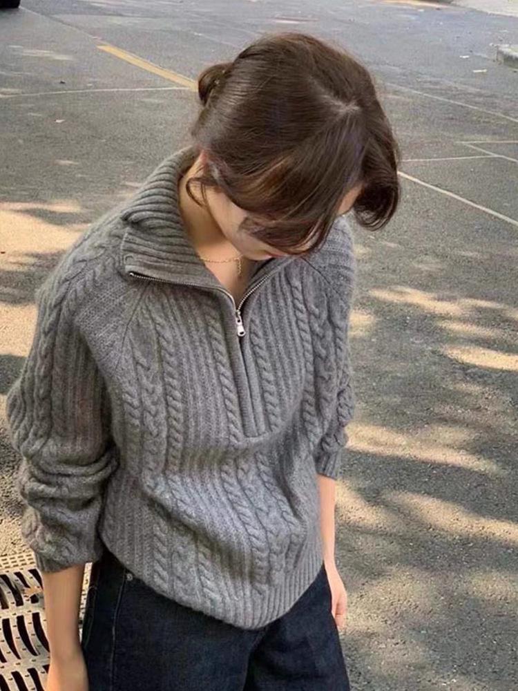 Women s Cable Knit Cashmere Pullover: Autumn/Winter Half-Zip Sweater with Turn-Down Collar. XXL
Women s Cable Knit Cashmere Pullover: Autumn/Winter Half-Zip Sweater with Turn-Down Collar. XXL