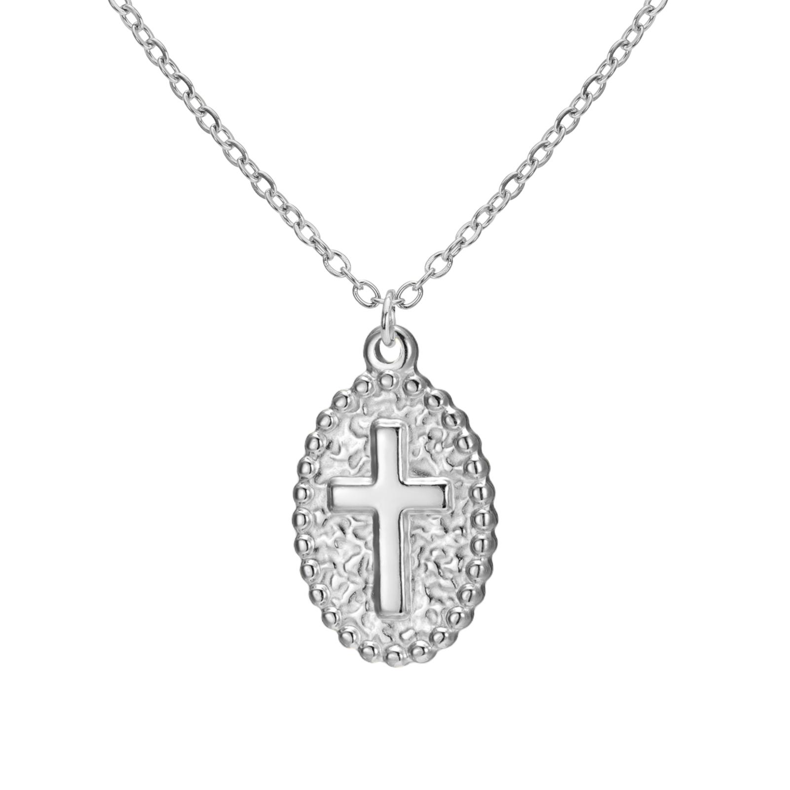 LIKGREAT Christian Cross Pendant Necklace Stainless Steel Oval Jesus Neckchain Religious Faith Prayer Jewelry Birthday Gift
LIKGREAT Christian Cross Pendant Necklace Stainless Steel Oval Jesus Neckchain Religious Faith Prayer Jewelry Birthday Gift