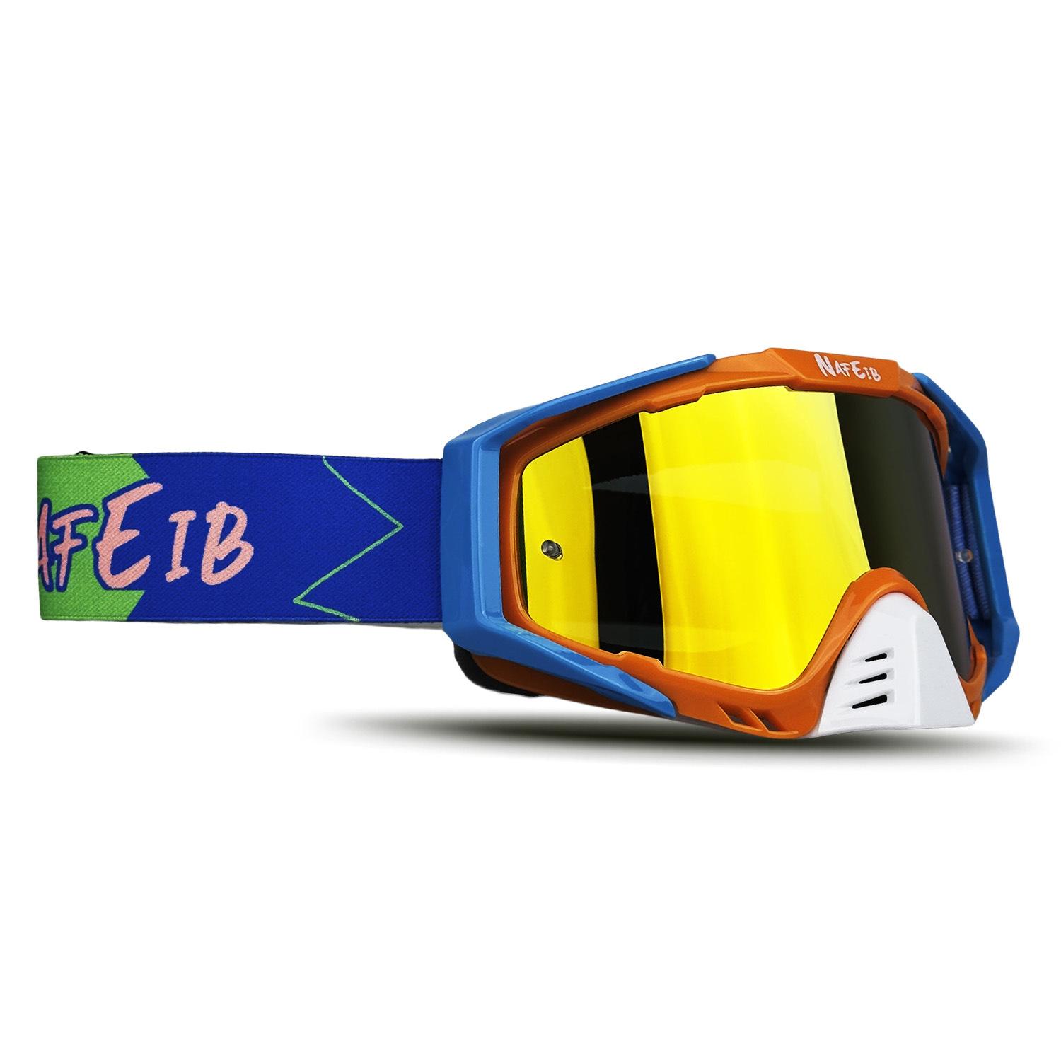 New off-road goggles, spray-painted motorcycle glasses, ski goggles, unisex outdoor cycling goggles Blue-orange frame—Red f
New off-road goggles, spray-painted motorcycle glasses, ski goggles, unisex outdoor cycling goggles Blue-orange frame—Red f