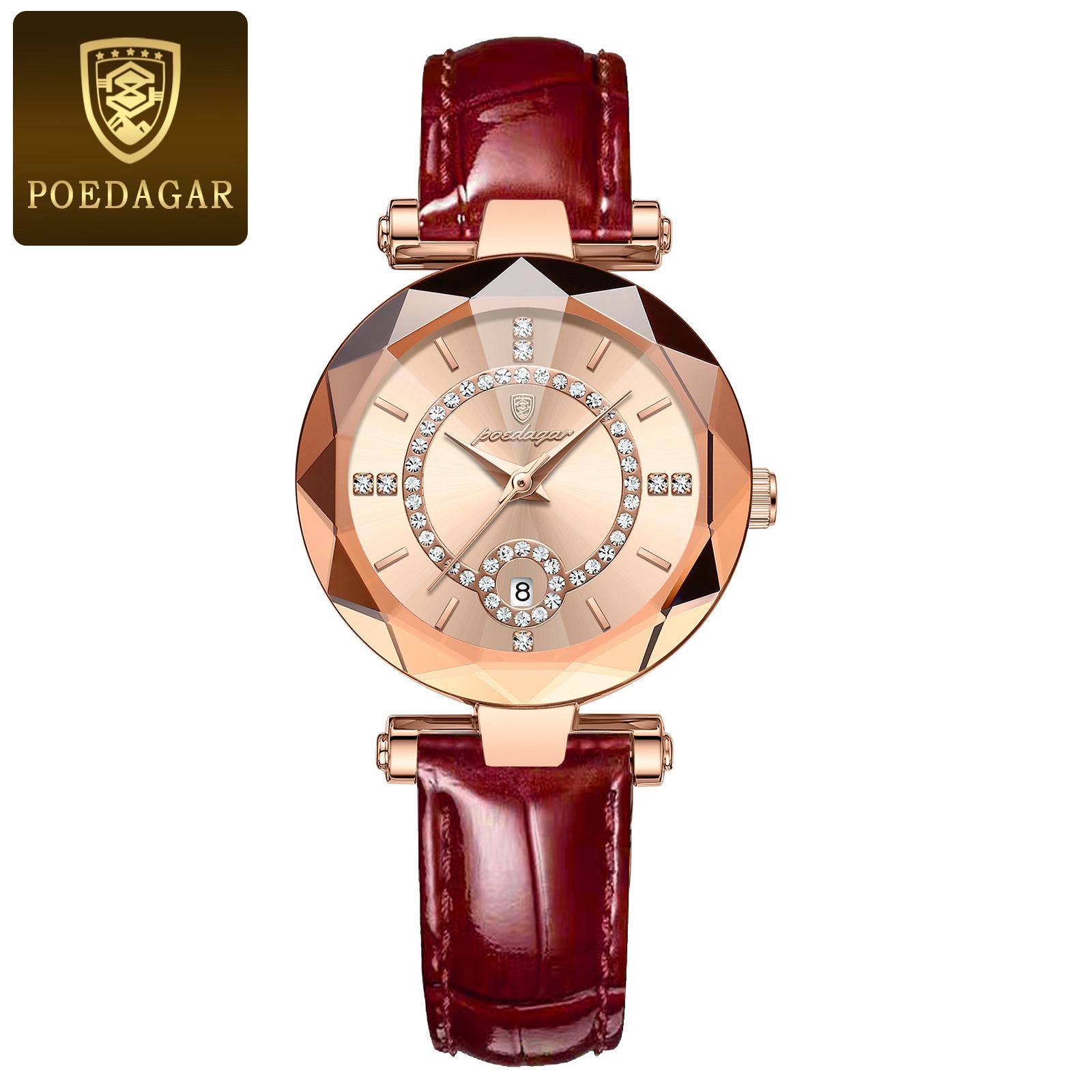 POEDAGAR Luxury Watch for Women High Quality Waterproof Date Leather Ladies Watches Dress Casual Quartz Watch + box рожевий колір золота/золотий
POEDAGAR Luxury Watch for Women High Quality Waterproof Date Leather Ladies Watches Dress Casual Quartz Watch + box рожевий колір золота/золотий