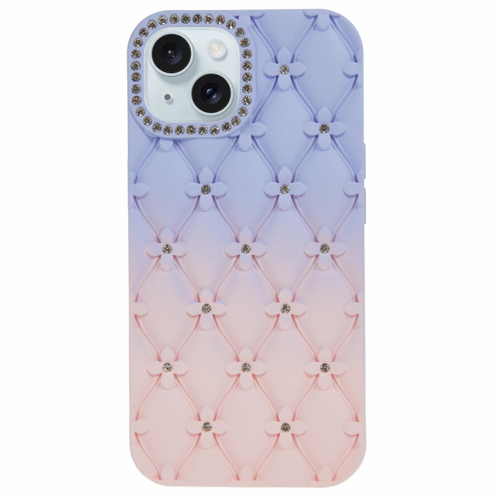 For iPhone 13 Case Rhinestone Decor Rubberized TPU Phone Cover Lilac+Pink
For iPhone 13 Case Rhinestone Decor Rubberized TPU Phone Cover Lilac+Pink