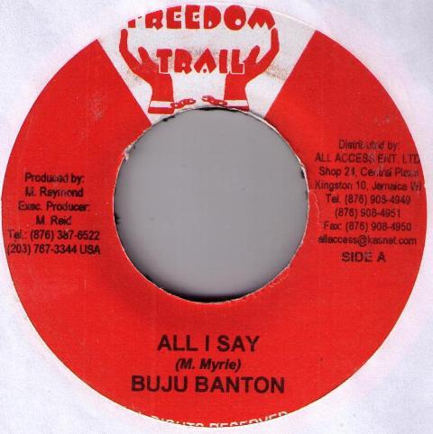 7inch Record BUJU BANTON - All I Say NONE Freedom Trail 2004 Jamaica Reggae, Ska & Dub Used
7inch Record BUJU BANTON - All I Say NONE Freedom Trail 2004 Jamaica Reggae, Ska & Dub Used